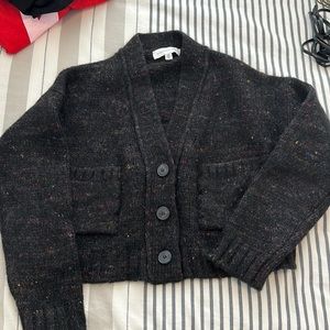 Something navy black speckled cardigan